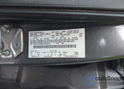 2014 Ford Escape Se из США, поврежденный, VIN 1FMCU0G99EUD22413